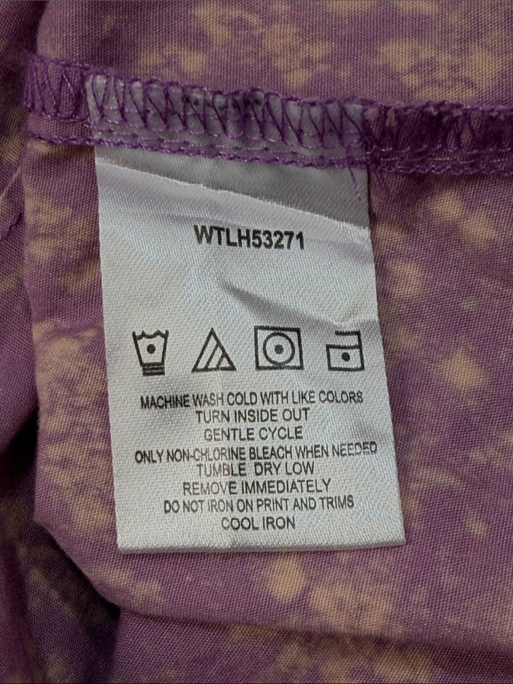 Wrangler Lavender Purple Acid Wash Western Snap Front Long Sleeve Shirt XL - Picture 8 of 9